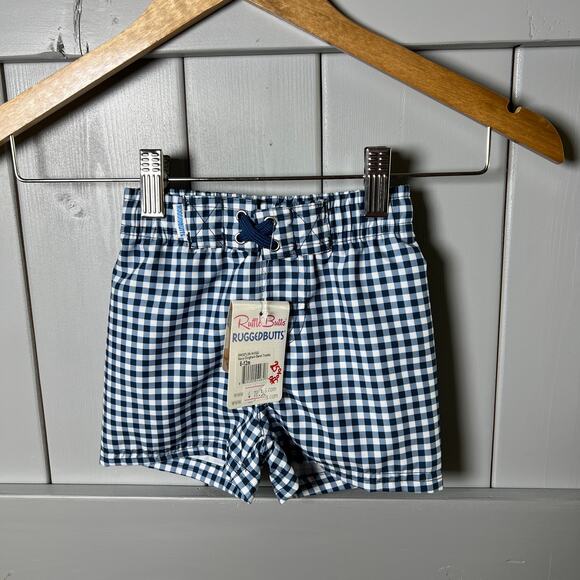 RuggedButts Blue‎ Gingham Swim Bottom UPF 50 Size 6-12 Months NEW - Picture 1 of 6